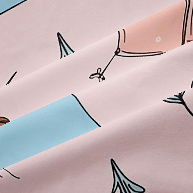 Feelyou Cute Pink Camping Camper Blackout Curtains Campfire Tent Darkening Drapes for Bedroom Living Room Decor Happy Camping Thermal Insulated Shades Window Treatments, 2 Panels 38 x 54 Inch