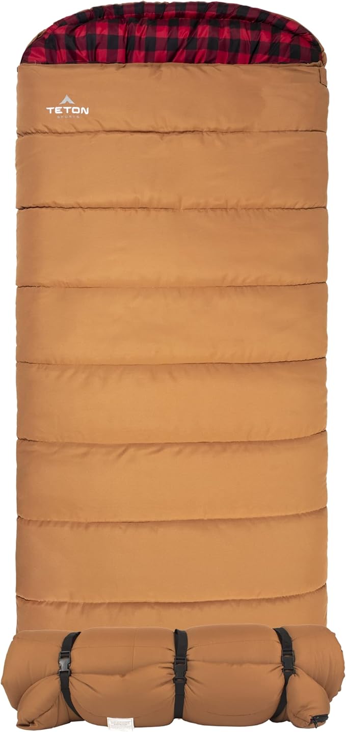TETON Sports Deer Hunter -35F and 0F Degree Sleeping Bag. Warm and Comfortable Camping Sleeping Bags, Teton Tough Canvas Shell for Camping, Hunting, and Cold Weather