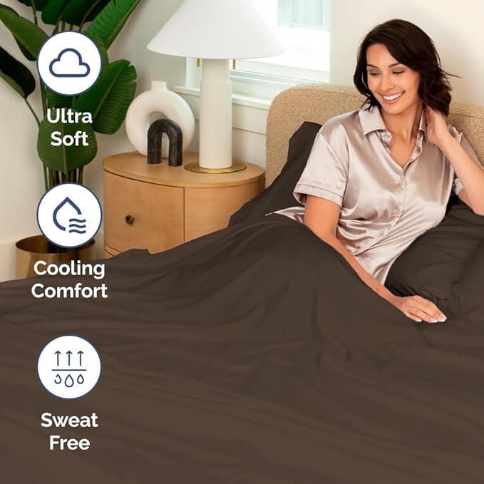 Full XL Bed Sheet - 4 Piece Full XL Bed Sheets Set - Soft, Breathable & Cooling - Hotel Luxury Bedding for Women, Men, Kids, Teens, Boys & Girls - Deep Pockets, Comfy, Fade and Wrinkle Free - Brown