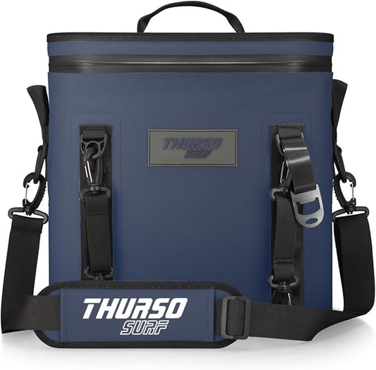 THURSO SURF Soft Cooler 24 Can Portable Ice Cooler Bag — 48 hr Insulation Leakproof & Airtight Waterproof Zipper Floating Beach Cooler for Travel Camping Kayak Paddleboard