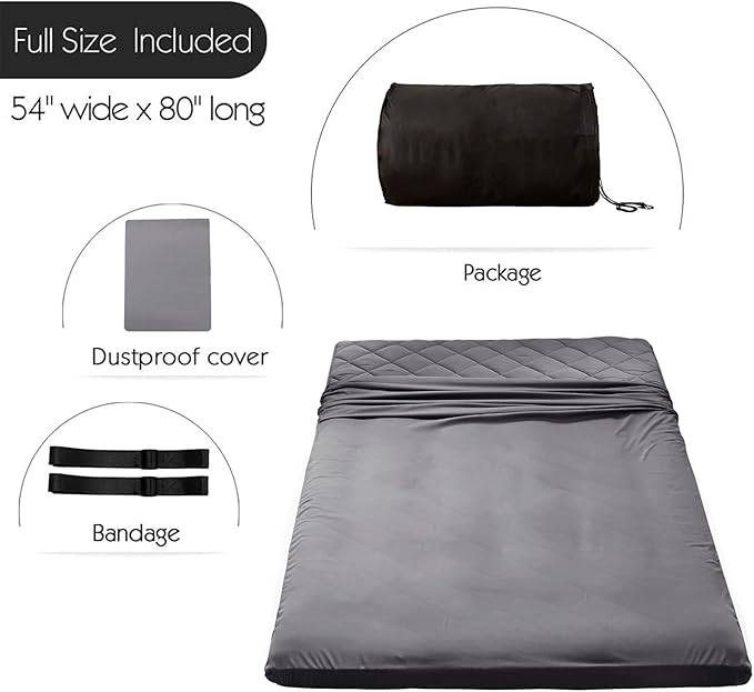 MAXYOYO Japanese Floor Futon Mattress Full Size, Couch for Adults Roll Up Folding Bed, Portable Foam Mattress Queen, Diamond Patterned Futon Bed, Dark Grey
