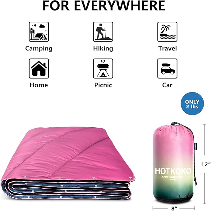 Camping Blanket,Puffy Blanket Lightweight Packable Camping Blanket Outdoor Blanket for Camping,Traveling, Stadium, Hiking, Picnics