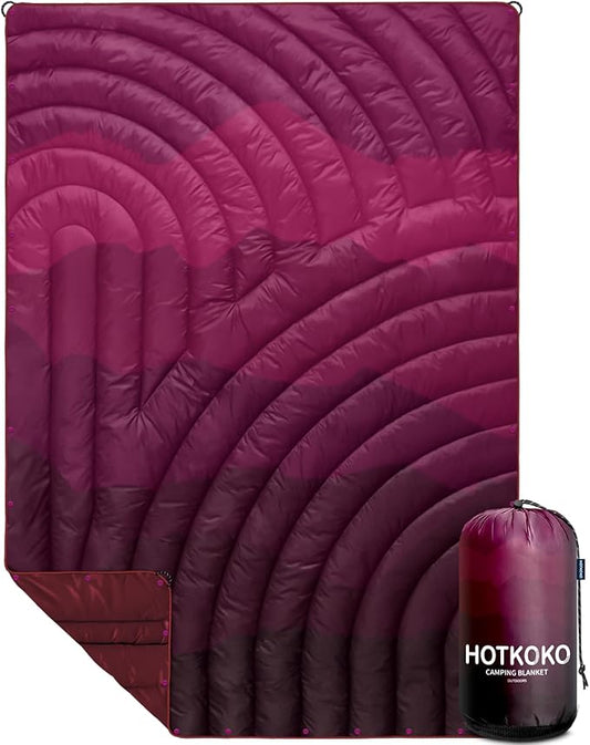 Camping Blanket,Lightweight Puffy Printed Camping Blanket Packable Outdoor Blanket for Camping,Traveling, Stadium, Hiking, Picnics