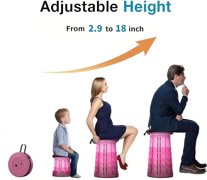 Ultra-Lightweight Collapsible Stool - Portable Folding Seat for Camping, Hiking, Travel & Outdoor Activities (Gradient Purple)