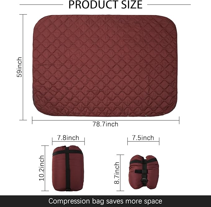 LOOGU Camo Blanket Waterproof Insulation Poncho Liner for Outdoor Camping, Hiking, Hunting, Survival, Backpacking, Picnicking