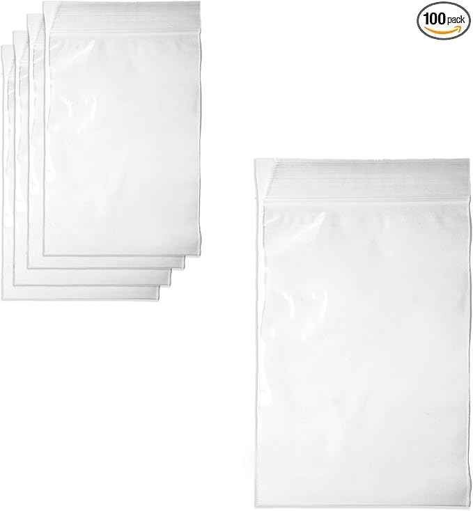 100-Pack 6" x 9" Reclosable Zip Bags – Durable & Convenient Storage Solution