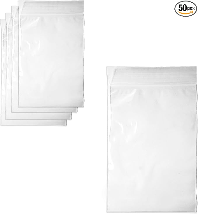 50-Pack 6" x 9" Reclosable Zip Bags – Durable & Convenient Storage Solution