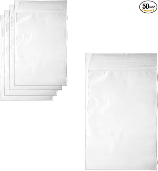 50-Pack 6" x 9" Reclosable Zip Bags – Durable & Convenient Storage Solution