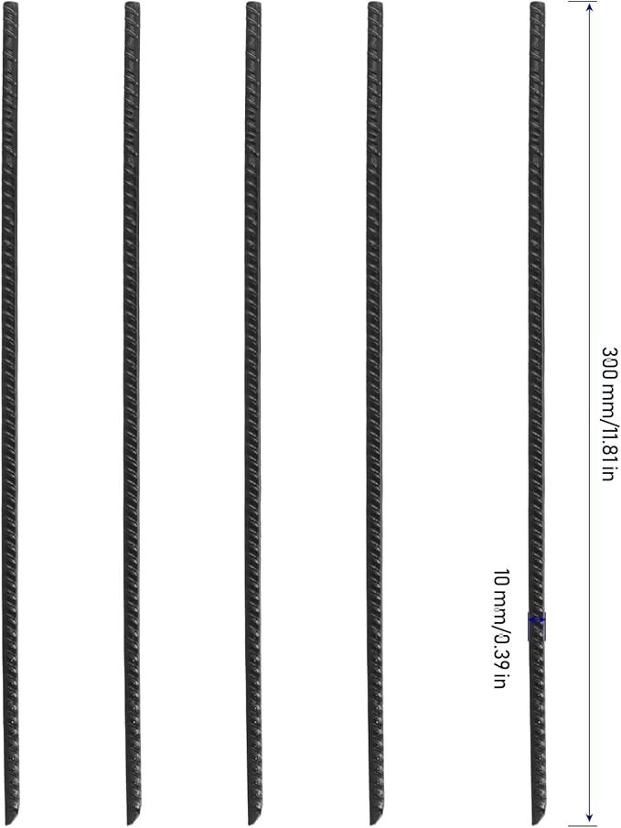 KINJOEK 20 PCS 12 Inch Straight Rebar Stakes, Heavy Duty Ground Anchor with Chisel Point End, Garden Stake Metal Camping Tent Spikes for Garden Camping Tent Fence Trampoline