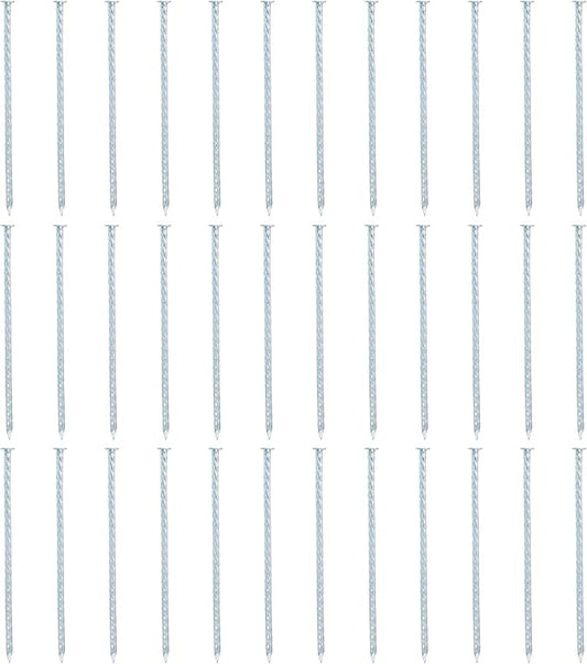 uxcell 50Pcs Metal Landscape Edging Stakes, 7 Inch Galvanized Artificial Turf Stakes Spiral Anchoring Spikes for Outdoor Tent Construction Weed Barriers, Silver