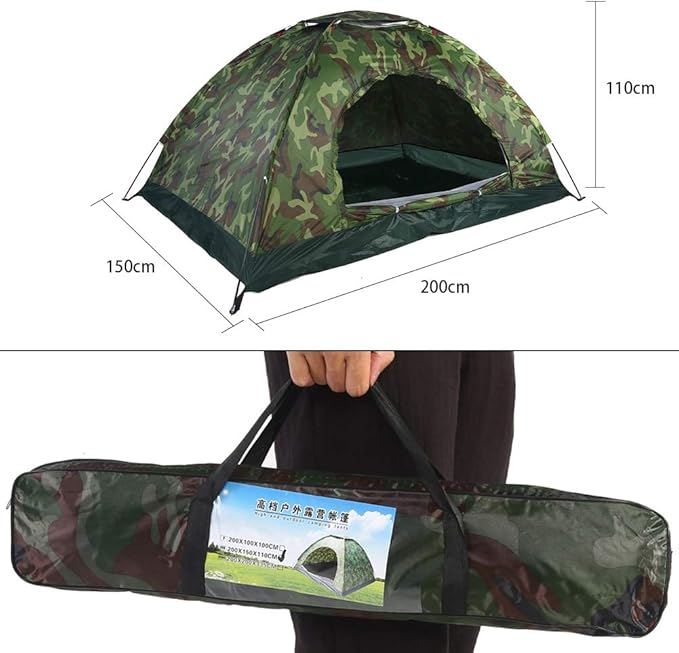 Outdoor Tent, 2 Persons 40 Tent Portable Tent for Camping Hiking and Spare Parts