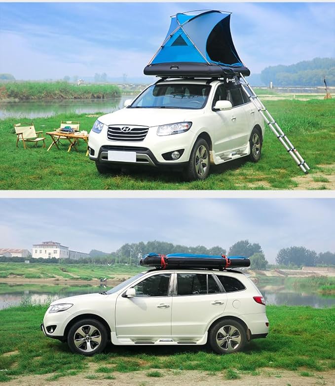 UNISTRENGH 2 Person Inflatable Car Rooftop Tent Easy Set-up Large Outdoor Glamping Camping Tent for SUV,Truck and Universal Auto Self-Driving Touring