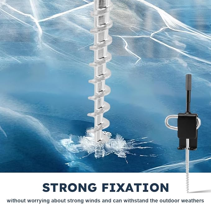 8pcs/Set Drill Adapter Kit with Tent Stakes, Ice Anchor Drill Adapter with 6 Ice Fishing Tent Stakes for Ice Insert Sewing, Ice Shanty Anchors for Setting Up Ice Fishing Shelter Tent