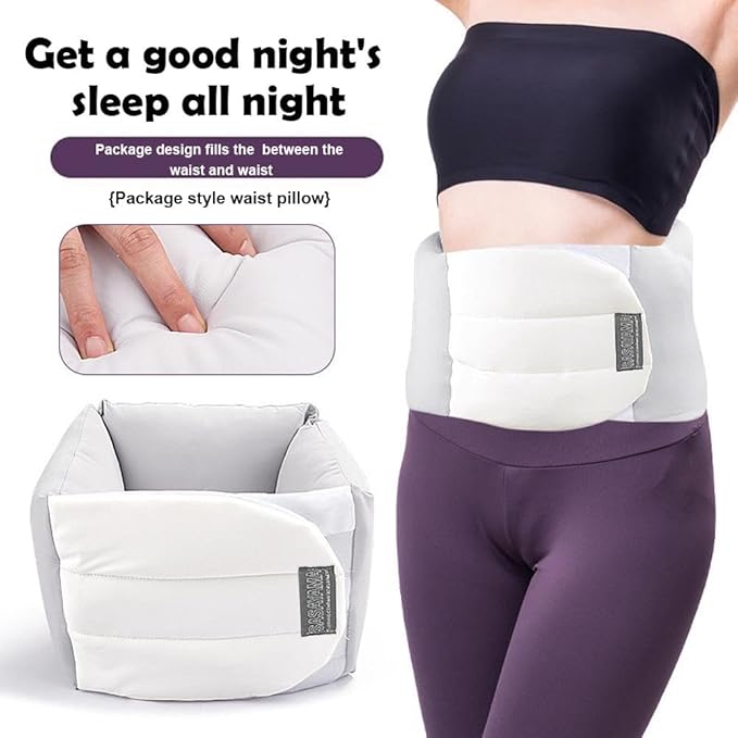 Deep Sleep Lumbar Support Pillow – Soft Cotton-Fleece Waist Cushion for Back Pain Relief, Orthopedic Sleeping Pad for Side or Stomach Sleepers