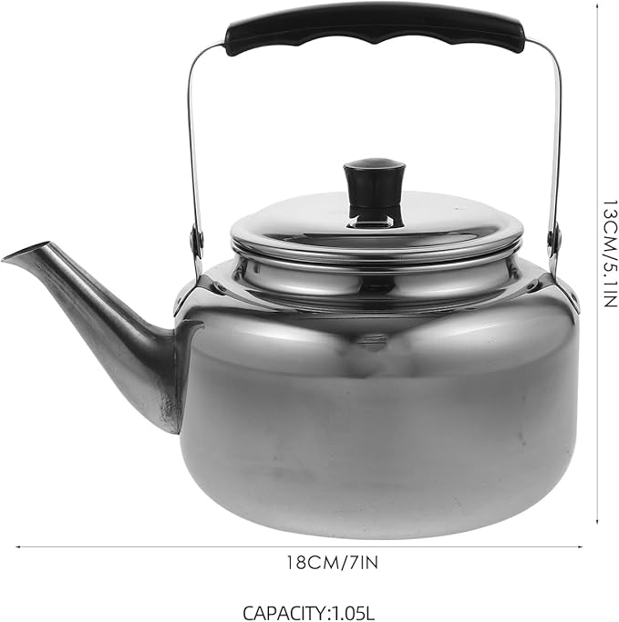 Stainless Steel Water Kettle 63OZ Outdoor Teapot with Anti-Scald Handle Portable Tea Kettle for Home and Camping Silver
