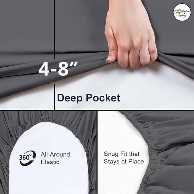 Cot Fitted Sheet 25 x 75, 100% Egyptian Cotton, 1 PC Cot Size Bottom Sheet Only, Perfect for Narrow Twin, Camp Bunk, Army Cots, Trifold Mattress, Camping Cot, Guest Bed Replacement(Dark Grey)