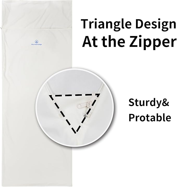 Mountainlodge Sleeping Bag Liner for Warm Weather Seasons with Carry Bag - Protable,Lightweight and Skin-Friendly Sleeping Bag for Camping,Hiking and Backpacking.