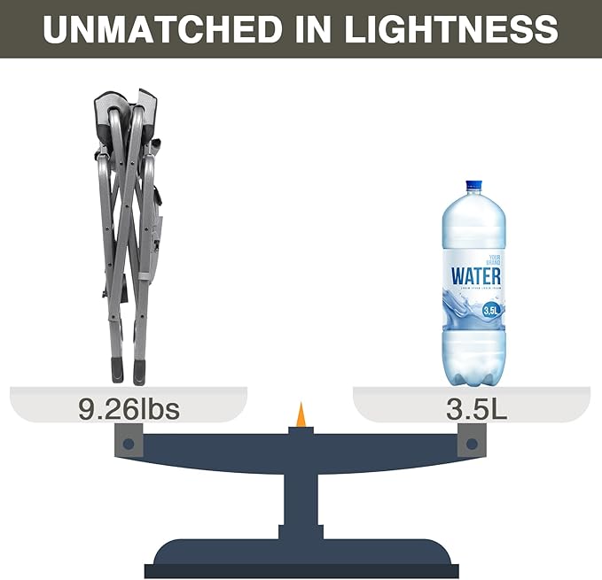 EVER ADVANCED Lightweight Folding Directors Chairs Outdoor, Aluminum Camping Chair with Side Table and Storage Pouch, Heavy Duty Supports 350LBS