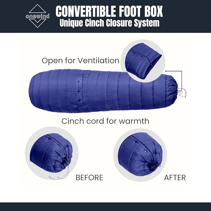 Onewind Hammock Top Quilt with Footbox, Lightweight and Portable Sleeping Quilt Camping Sleeping Bag for Backpacking and Hiking