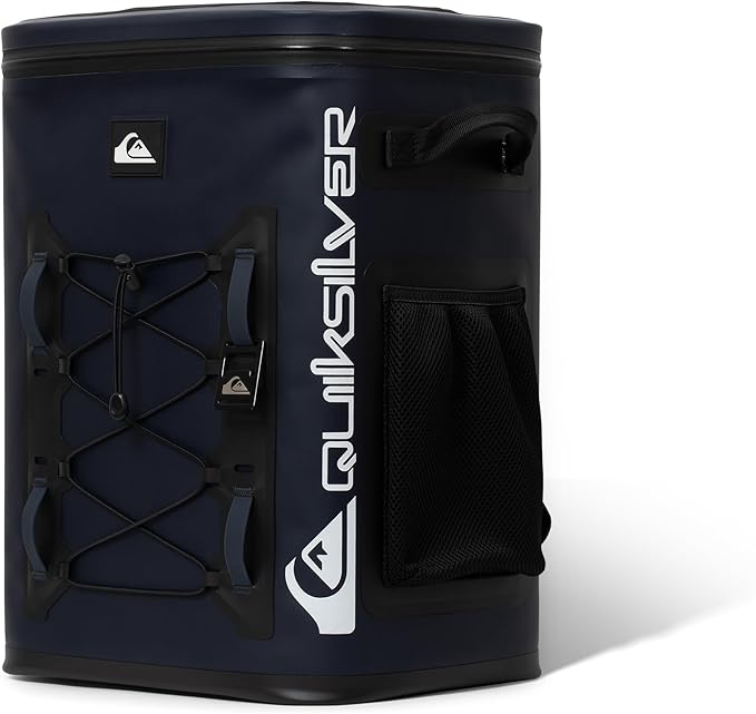 Quiksilver Welded Bungee Backpack Cooler, 30L/36 Cans, 48-72 Hours Insulation, Leakproof & Waterproof IPX7 Rated, Heavy-Duty 600D TPU, Adjustable Straps
