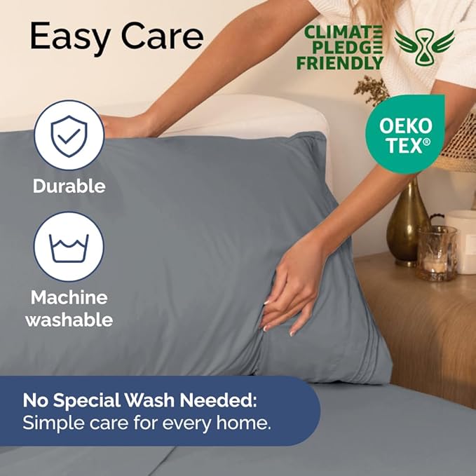 Twin XL Size 3 Piece Sheet Set - Comfy Breathable & Cooling Bed Sheets Set - Hotel Luxury Bedding for Women, Men, Kids, Teens, Boys & Girls - Deep Pockets, Soft, Wrinkle Free - Oeko-Tex - Steel Blue