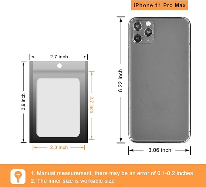 100 Pcs Resealable Gradient Color Mylar Food Storage Bags, Zipper Closure, Reusable, 2.7 X 3.9 Inch, Transparent Window