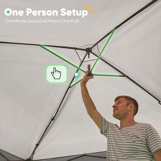 Quictent 8x8 Pop up Canopy Tent with Netting, Auto-Close Magnetic Doors, One Person Instant Setup Screen House Room Tent Screened Waterproof