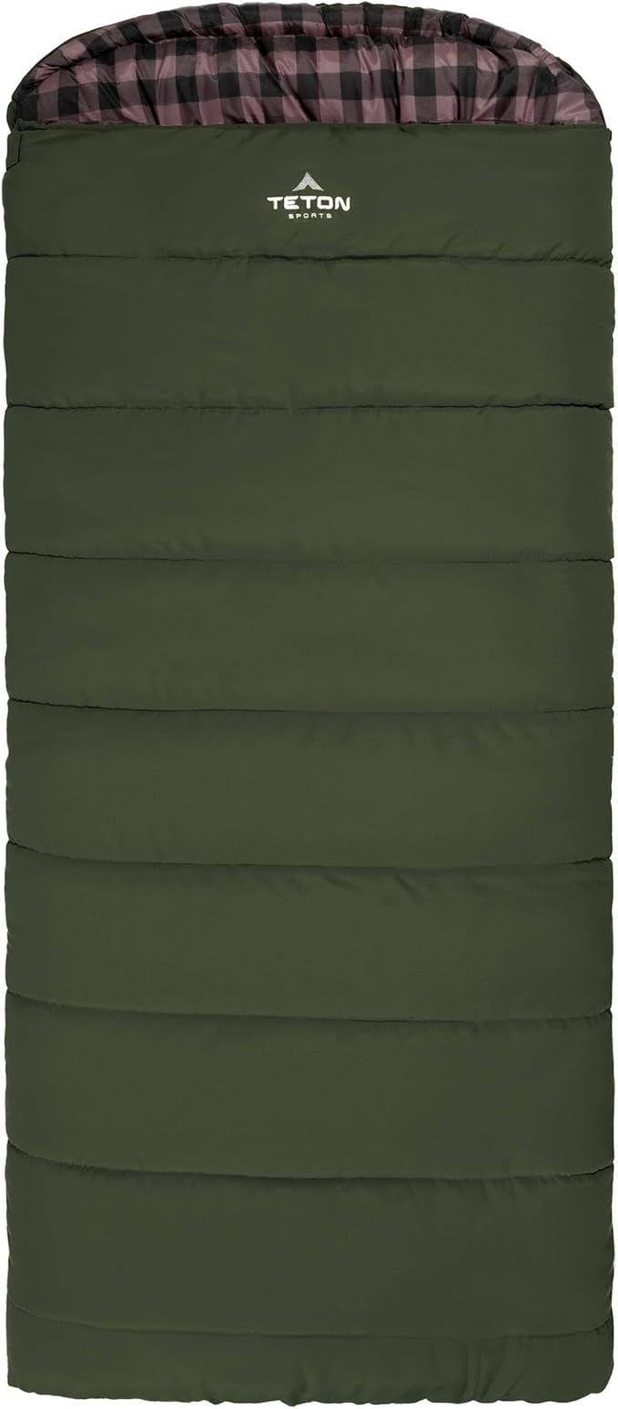TETON Sports Deer Hunter -35F and 0F Degree Sleeping Bag. Warm and Comfortable Camping Sleeping Bags, Teton Tough Canvas Shell for Camping, Hunting, and Cold Weather