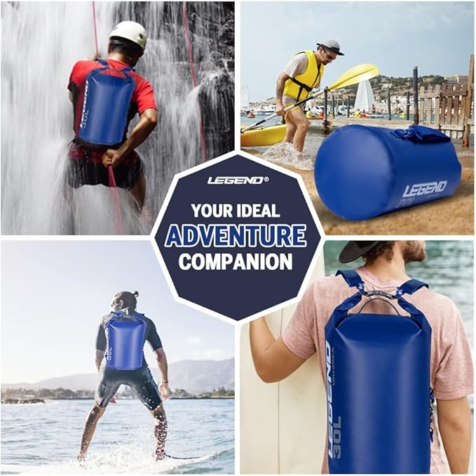 Legend UltraSEA Waterproof Dry Bag 5L/10L/20L/30L - Drybag Waterproof Bag for Kayaking, Swimming & Travel, Roll Top Floating Dry Bag, Lightweight Dry Sack for Boating, Rafting and Beach - 5L Blue