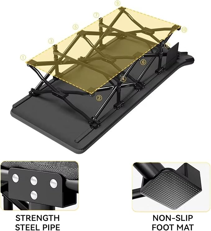 Camping Cot for Adults, Portable Folding Bed with Mattress and Carry Bag,Camping Bed with Side Pockets, Sleeping Cot for Office Home Nap, Outdoor, Camping, Travel, Supports 450 lbs