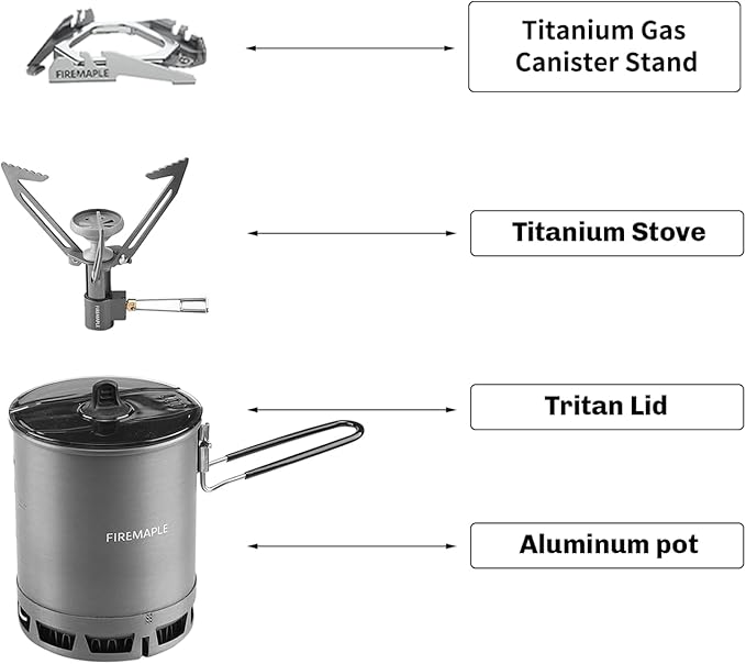 Fire Maple Petrel Portable Stove Ultralight Cooking System, with a Lightweight, Fast Boiling Function, Precise Double Tick Design, for Outdoors, Camping and Traveling