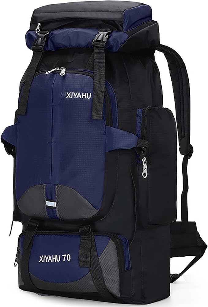 Lawaia 70L Hiking Backpack Rucking Camping Lightweight Backpacking Outdoor Travel Bag Trekking Back Pack Large Capacity Backpacks Climbing Trail Backpack for Men Women- Dark Blue