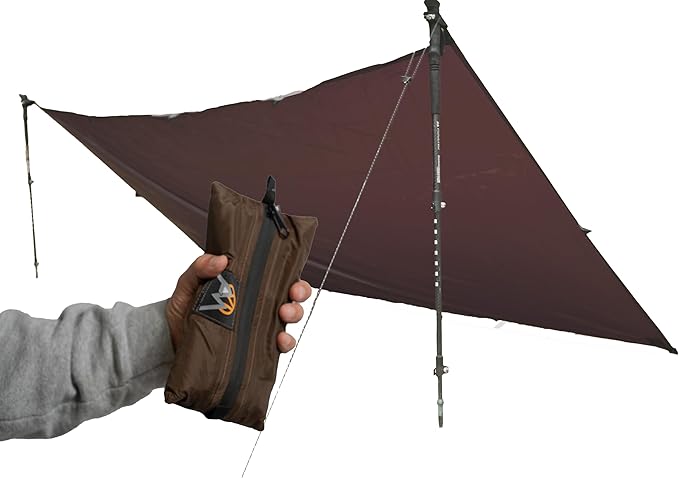 VIAM Outdoors | Switchback Ultralight Waterproof Tarp | 1.1oz | Coyote Brown