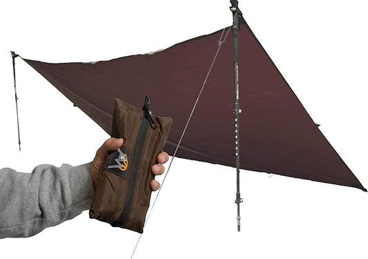 VIAM Outdoors | Switchback Ultralight Waterproof Tarp | 1.1oz | Coyote Brown