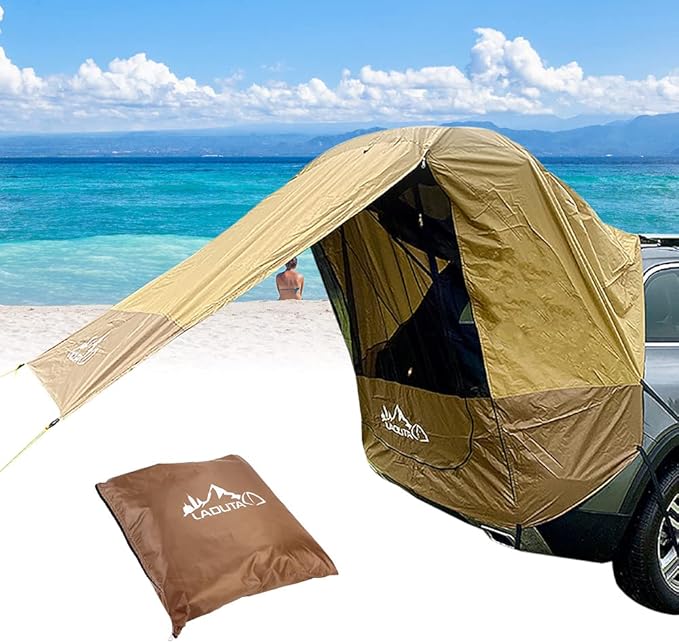 SUV Tailgate Tent with Awning,Waterproof SUV Tents for Camping, Car Hatchback Truck Roof Canopy Sun Shade Privacy Shelter for Outdoor Travel, Universal Fit Most SUV