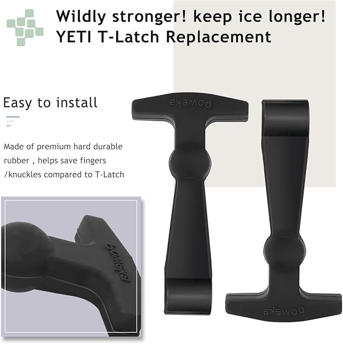 Cooler Latches Replacement for Yeti, RTIC, Lid Latch Parts(2 Pack) Compatible with Yeti Coolers T-Latches Made of Premium Hard Durable Rubber