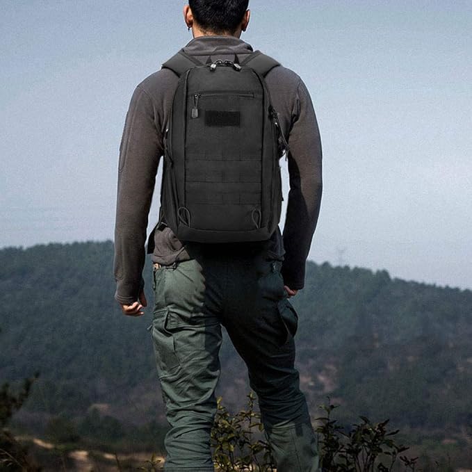 HUNTVP 20L Tactical Backpack Military MOLLE Backpack Daypack Rucksack Gear Tactical Assault Pack Bag for Hunting Camping Trekking(20L-Black)