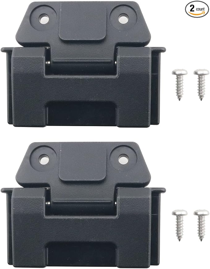 2PCS Cooler Compatible Replacement Hinges with Screws for 25 52 72 Plastic Cooler Latch Parts Black