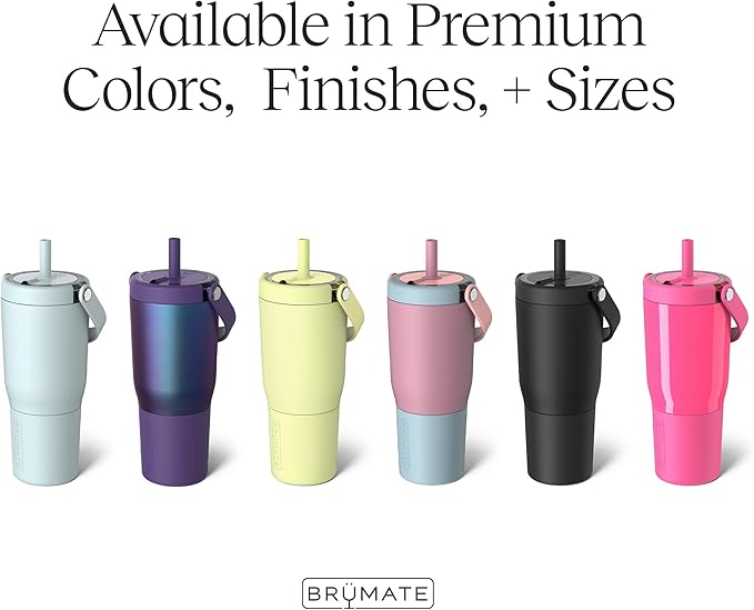 BrüMate Resa 25oz 100% Leakproof Travel Tumbler with Handle & Straw | Flexible SoftSip Straw | Silicone Sleeve for Durability | Stainless Steel | Cup Holder & Travel Friendly Water Bottle | (Lavender)