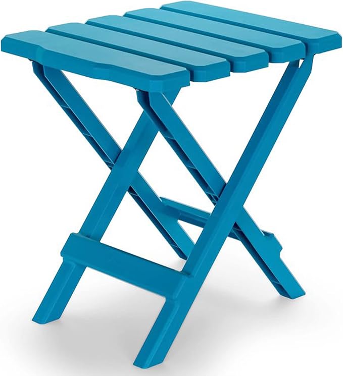 Camco 51680 Small Quick-Folding Adirondack Table, Plastic, Aqua