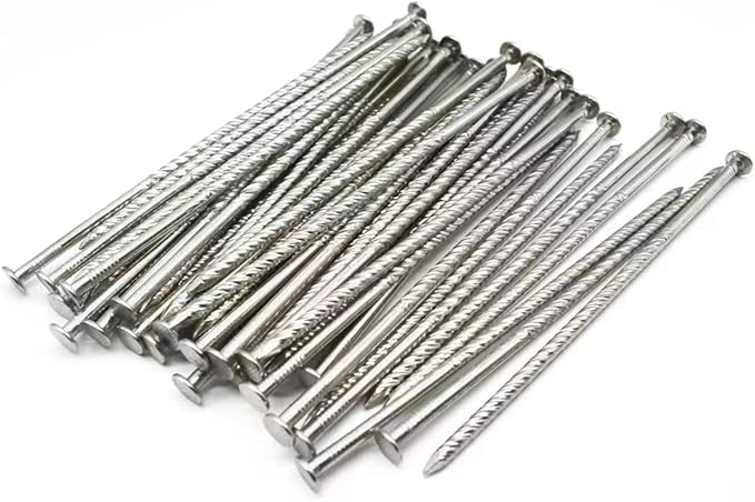 38 Pcs 6-Inch Artificial Turf Stakes, Stainless Steel Spiral Landscape Spikes, Landscape Edging Anchoring Spikes for Paver Edging, Weed Barrier, Artificial Turf Stake, Tent Stakes