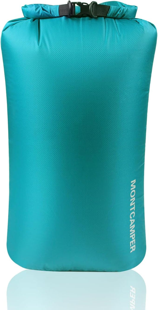 Waterproof Dry Bag 35L – 30D Nylon Roll Top Dry Sack with DWR & PU Coating, Lightweight Water-Resistant Storage for Kayaking, Camping, Hiking, Fishing & Beach (Turquoise Blue)