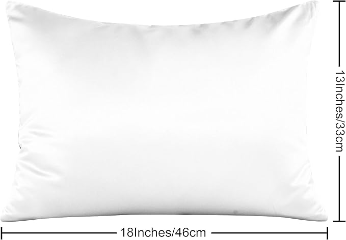NTBAY Zippered Silk Satin Toddler Pillowcases - 2 Pack Hidden Zipper 13x18 Pillowcases - Luxury and Silky Baby Travel Pillow Covers, White