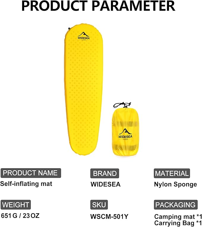 widesea Camping Inflatable Sleeping Pad Sleeping Pad for Camping Ultralight Backpacking pad, Sleeping Mat for Hiking, Traveling Outdoor Activities