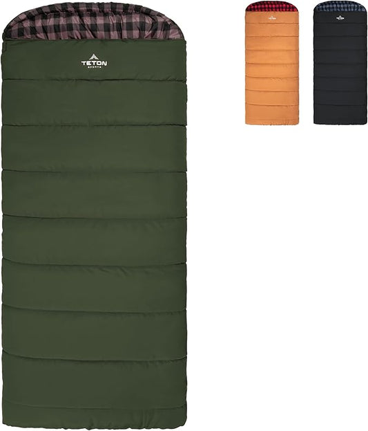 TETON Sports Deer Hunter -35F and 0F Degree Sleeping Bag. Warm and Comfortable Camping Sleeping Bags, Teton Tough Canvas Shell for Camping, Hunting, and Cold Weather