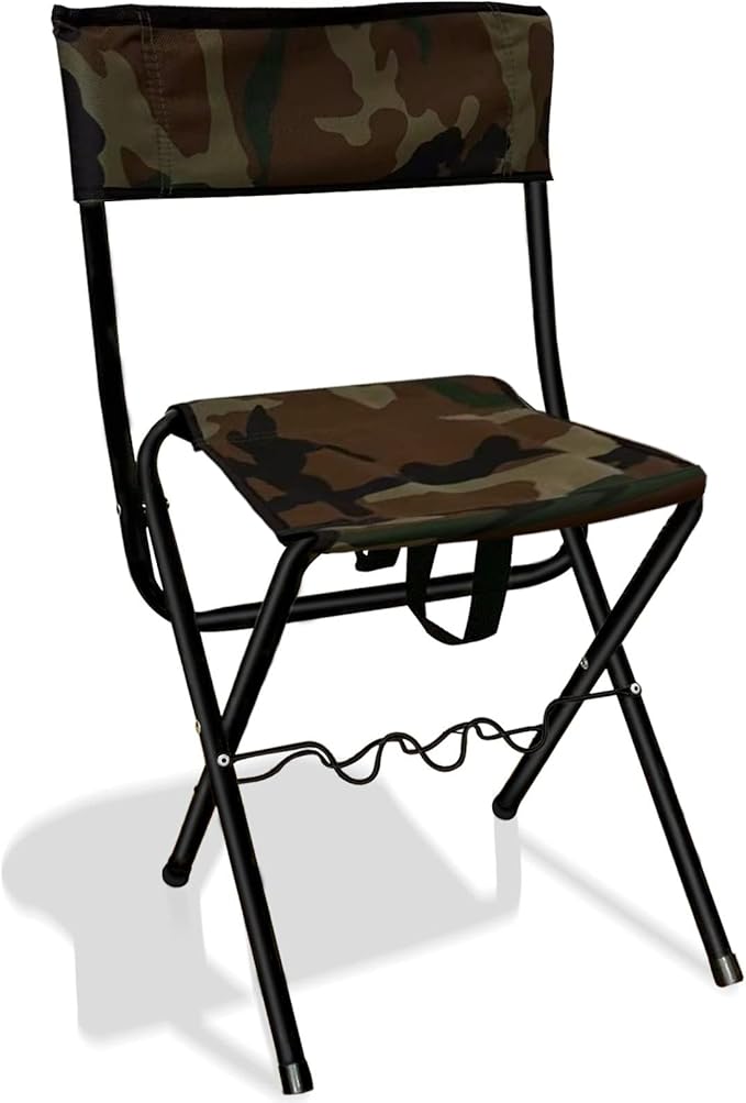 LEADALLWAY Folding Fishing Chair with Rod Holder,Camouflage