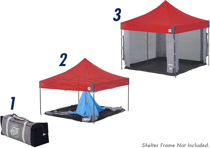E-Z UP Cube Mesh Canopy Screen Room, Fits 10' x 10' Straight Leg Shelters Eclipse, Enterprise, Pyramid, Vantage Canopies (Shelter NOT Included, Must Purchase Seperately)