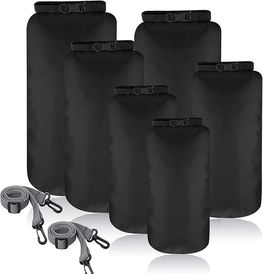 Shappy 6 Pcs Waterproof Dry Bag Set Ultralight Stuff Sack 20/15/10/8/5/3L Backpacking Bag with Long Adjustable Strap Outdoor Keep Gear Dry Sack for Camping Kayaking Boating Hiking Travel