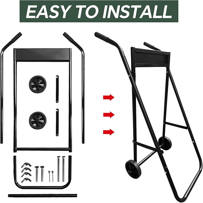 Outboard Boat Motor Stand,165LB Load Outboard Motor Carrier Multi Purposed Portable Boat Motor Engine Trolley for Repair,Maintenance,Storage