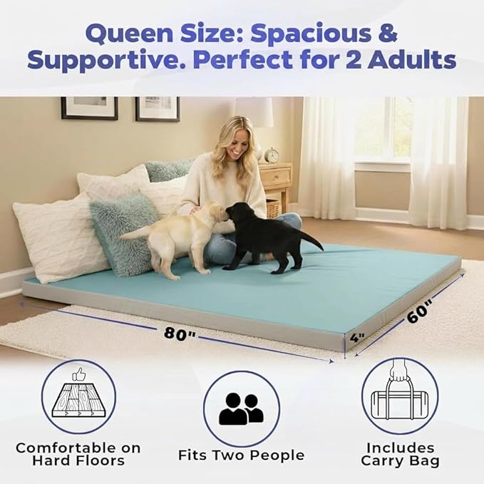 Hazli Matrix AirCell Memory Foam Camping Mattress Pad - CertiPUR-US Roll Up Mattress for Adults - Portable Foam Sleeping Mats for Camping - Camp Cot Sleeping Pad - Floor Sleep Mat Bed Roll for Car RV